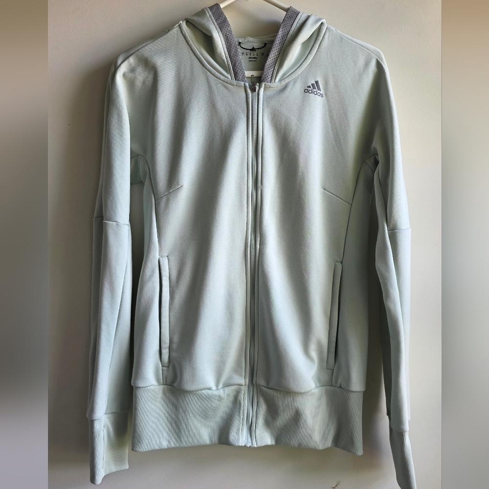 Adidas 'city run knit' full zip-up hoodie